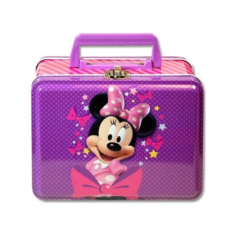 Disney Minnie Mouse Kids School Storage Cards Toys Snack Tin Lunch Box Bag NEW